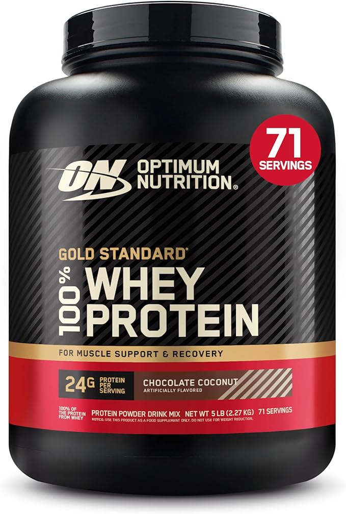 Optimum Nutrition Gold Standard 100% Whey Protein Powder Chocolate Coconut 5 Pound (Packaging May Vary)