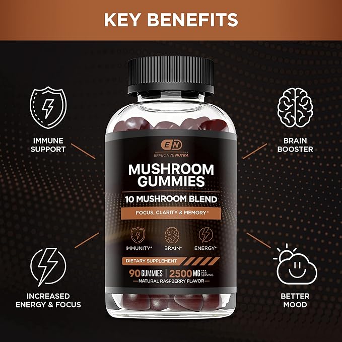 EFFECTIVE NUTRA Mushroom Gummies &amp Milk Thistle Gummies