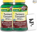 Turmeric Curcumin 500mg with Ginger Powder 250 Count General Wellness Turmeric Curcumin Capsules Dietary Supplement Vegetarian (Pack of 2)