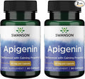 Swanson Apigenin Bioflavonoid Supplement for Adults Seeking Natural Sleep Relaxation and Stress Relief Support - 50 mg (90 Vegan Capsules 2 Pack)