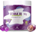 10G Fiber Gummies for Adults No Sugar Added Grape Flavor Fiber Supplement with 30 Billion CFU Probiotics Blend ACV Vitamin C Inulin Support Digestive Health 90 Count