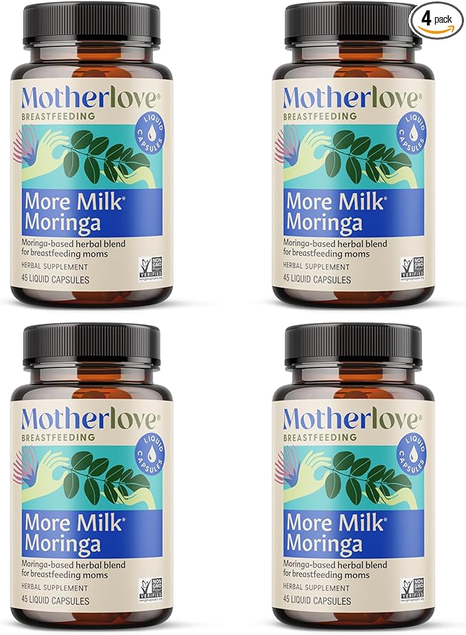 Motherlove More Milk Moringa (180 Liquid caps) Moringa-Based Lactation Supplement to Support Breast Milk Supply—Non-GMO Organic Herbs Vegan Kosher