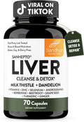 Sandhu's Liver Cleanse Detox &amp Repair Support Capsules with Milk Thistle &amp Dandelion Root | Herbal Supplement Pills for Liver Health | for Men &amp Women | Made in USA | Viral on Tiktok | 70