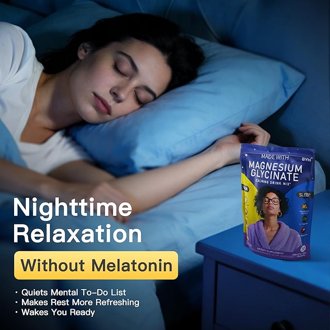 Calm Magnesium Powder Drink Mix - Magnesium Glycinate Ashwagandha Lions Mane Mushroom L-theanine Rhodiola Rosea Beetroot GABA Valerian Root - 30 Packets