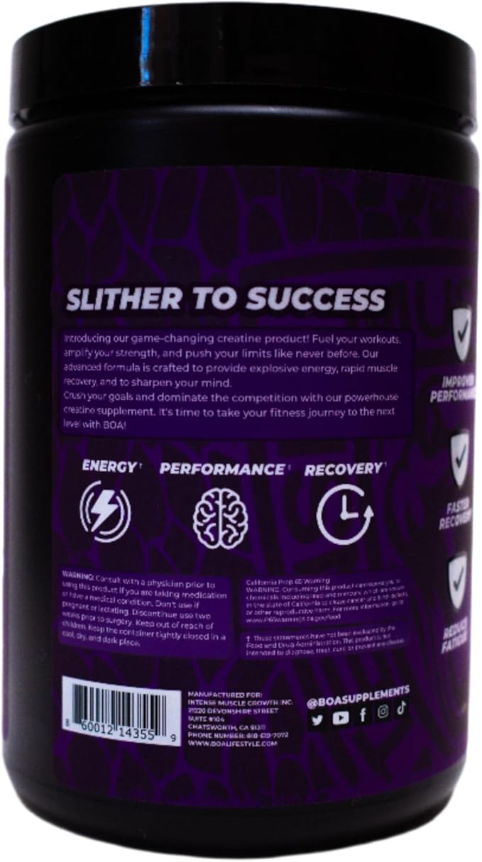 BOA Creatine MAXX Creatine + Glutamine Powder Unflavored Muscle Recovery &amp Performance Support (60 Servings)