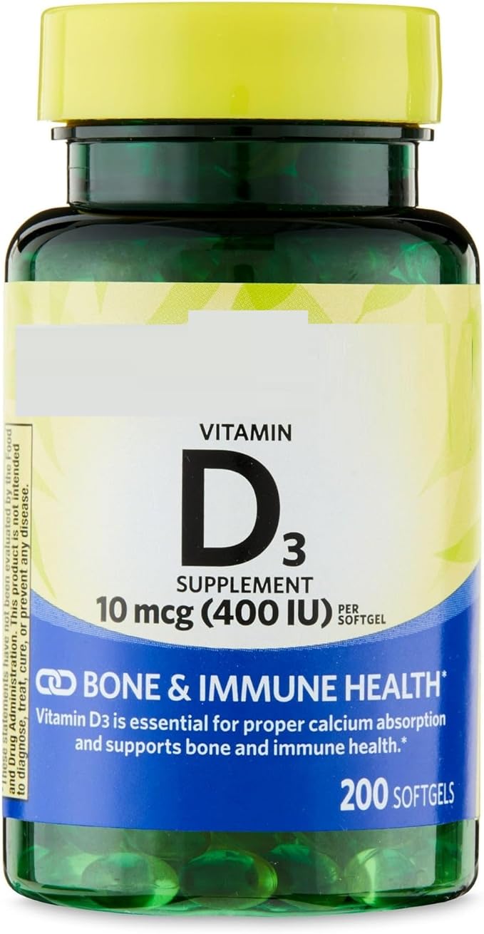 SEDLAV Vitamin D3 Supplement 10 mcg (400 IU) 200 Softgels Sticker