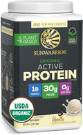 Sunwarrior Organic Plant Based Protein Powder | Vegan Organic Protein Powder with BCAA Amino Acids Plus Recovery Minerals &amp Botanicals | Non-GMO Soy Dairy &amp Gluten Free (Vanilla 20 Servings)