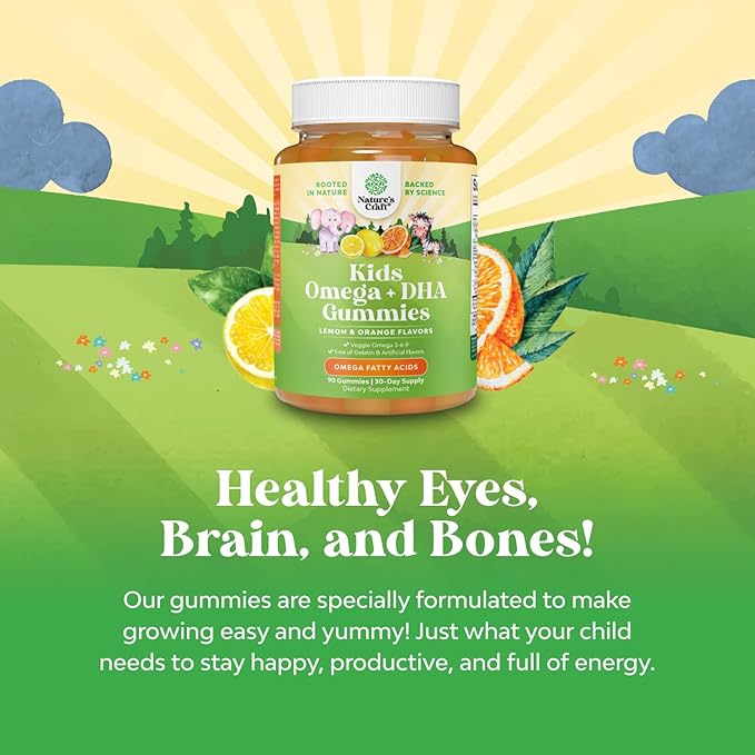 Bundle of Kids DHA Omega 3 Gummies - Fish Free with Vegetarian 6 9 for Vision Brain &amp Immunity and Sambucus Elderberry Gummies for Kids - Black Elderberry with Zinc &amp Vitamin C for Immune Supp