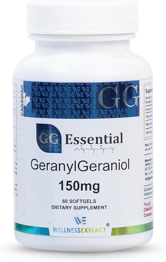WELLNESS EXTRACT Geranylgeraniol GG 150mg Annatto Derived Supplement for CoQ10 Support Cellular Energy &amp Muscle Health Non-GMO Gluten Free 60 Softgels
