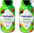 VitaFusion Calcium 500 mg Dietary Supplement Gummies Natural Fruit and Cream Flavors - 100 ct Pack of 2