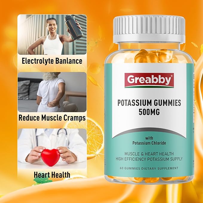 Potassium Gummies &amp Magnesium Gummies Potassium Chloride 500mg Magnesium Glycinate 500mg Mineral Supplements for Family