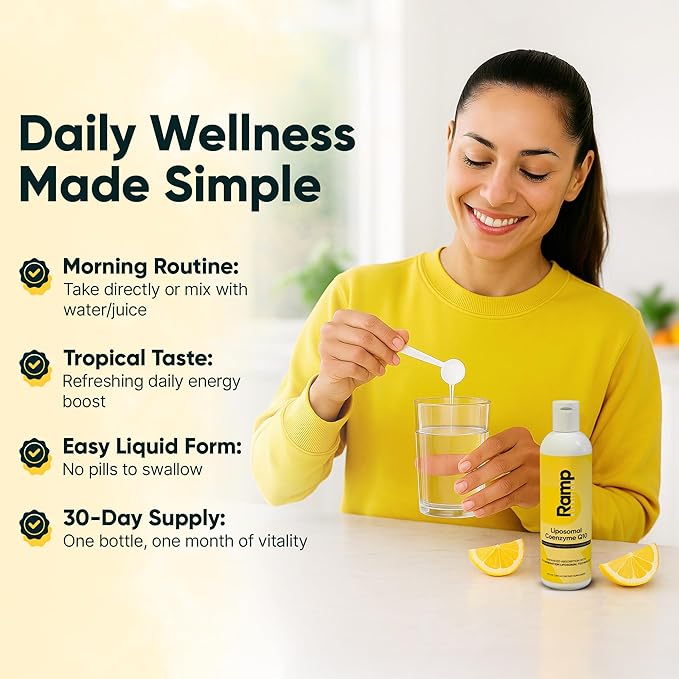 Liposomal CoQ10 Liquid – 100mg Ubiquinol CoQ10 – Liquid CoQ10 for Heart Health Energy &amp Mitochondrial Support – High Absorption – Vegan Non-GMO – 30 Servings