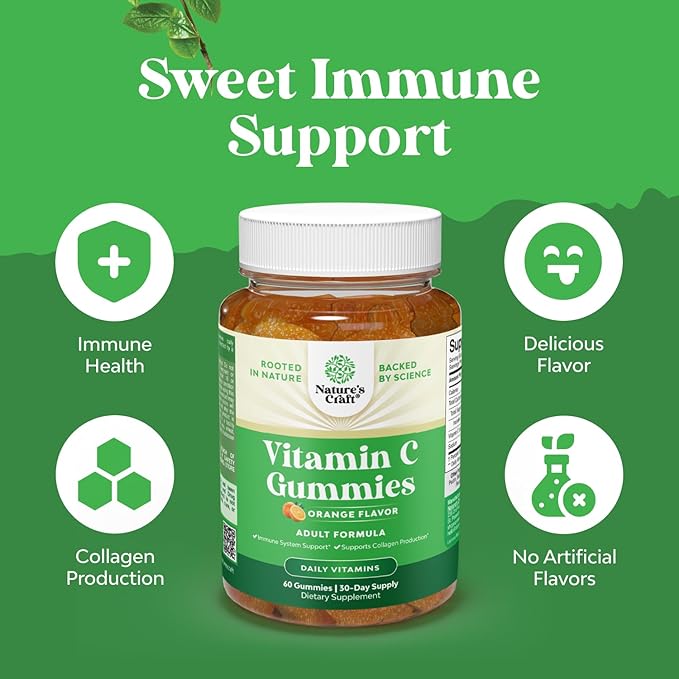 Bundle of Extra Strength Iron Gummies for Women and Men - Potent 45mg per Serving Chewable Supplement and Vitamin C Gummies for Adults Ascorbic Acid Natural Gummy Immune Booster &amp Natural Cold Rem