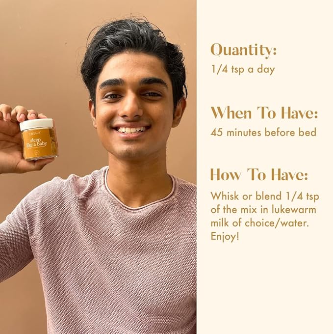 cosmix Sleep Like A Baby Improved Sleep Quality &amp Relaxation Plant-Based Superfood Sleep Supplement with Jatamanshi Turmeric Latte No Fillers/No Added Sugar 60G - 40 Servings Cinnamon Brown