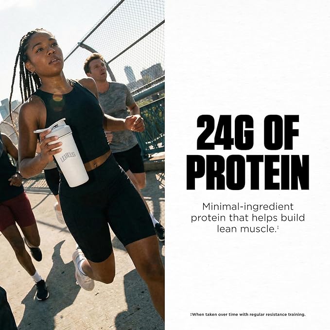 Levels Grass Fed Whey Protein Powder No Artificials 24G of Protein Vanilla Bean 2LB