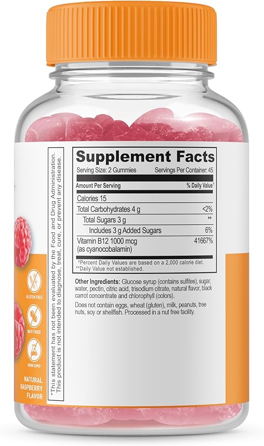 Lifeable Magnesium 85mg + Vitamin B12 Gummies Bundle - Great Tasting Vitamin Supplement Gluten Free GMO Free Chewable Gummy