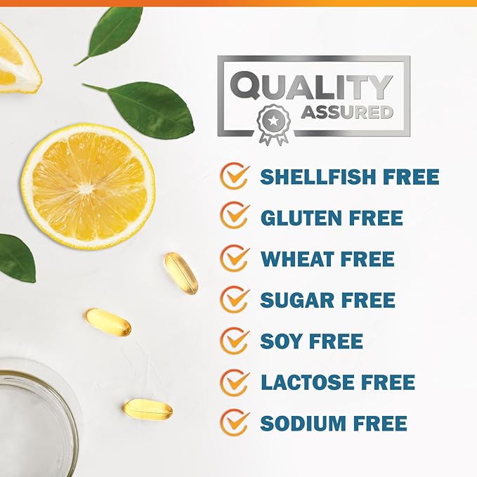 Omega 3 Fish Oil Supplements - 2400mg Fish Oil Per Serving - Triple Strength Omega-3 with EPA &amp DHA Fatty Acids - Natural Heart Brain &amp Immune Support - Wild Caught Bottled in USA - 180 Soft