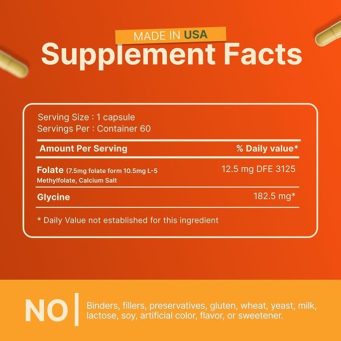 INVITA L-Methylfolate 7.5mg – Physician Formulated Active Methyl Folate - 5-MTHF Supplement for Energy Mood &amp Brain Health Support - Non GMO Gluten Free 90 Capsules (3 Month Supply)