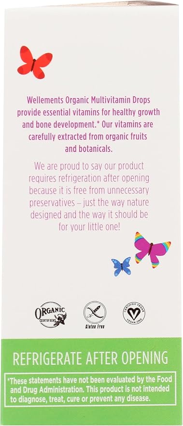 Wellements Organic Multivitamin Baby Drops Gluten Free 1 Fluid Ounces (Pack of 3)