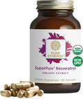 PURE SYNERGY SuperPure Resveratrol Extract | Organic Resveratrol Supplement | Antioxidant Trans-Resveratrol Extract with Grape Polyphenols | for Healthy Aging Heart and Skin Health (60 Capsules)