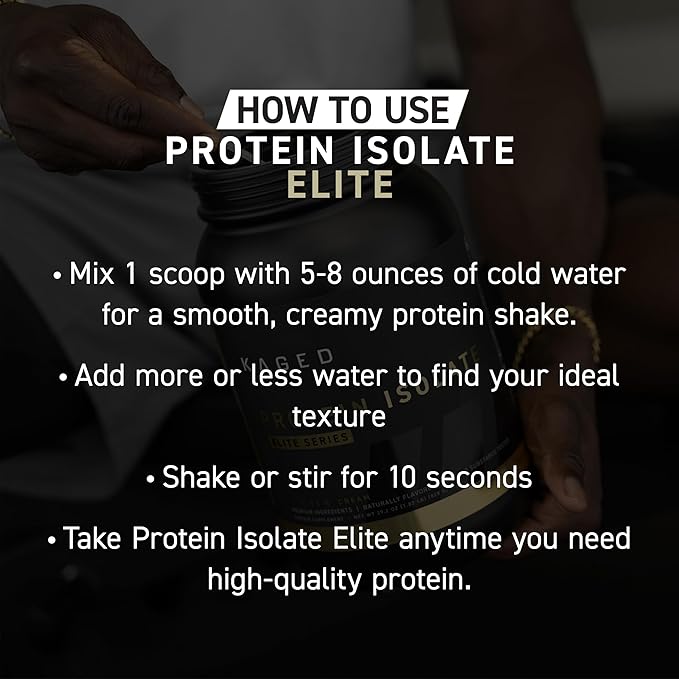 Kaged Whey Protein Isolate Elite Powder | Vanilla | Whey Casein &amp Milk Protein Blend | Post Workout Recovery Drink | Supports Muscle Building | Supplements for Men &amp Women | 2 lbs