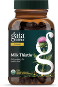 Gaia Herbs Milk Thistle - Liver Supplement &amp Cleanse Support for Helping to Maintain Healthy Liver Function* - 120 Vegan Capsules (40 Servings)