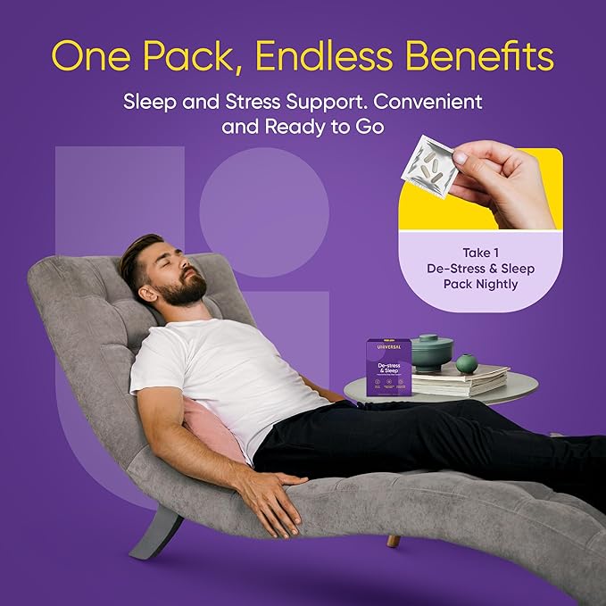 De-Stress &amp Sleep Supplement - 10-in-1 Natural Sleep Aid for Adults Daily Multivitamin with Magnesium Melatonin Ashwagandha L Theanine Valerian Root Sleeping Pills for Men and Women 30 Pack