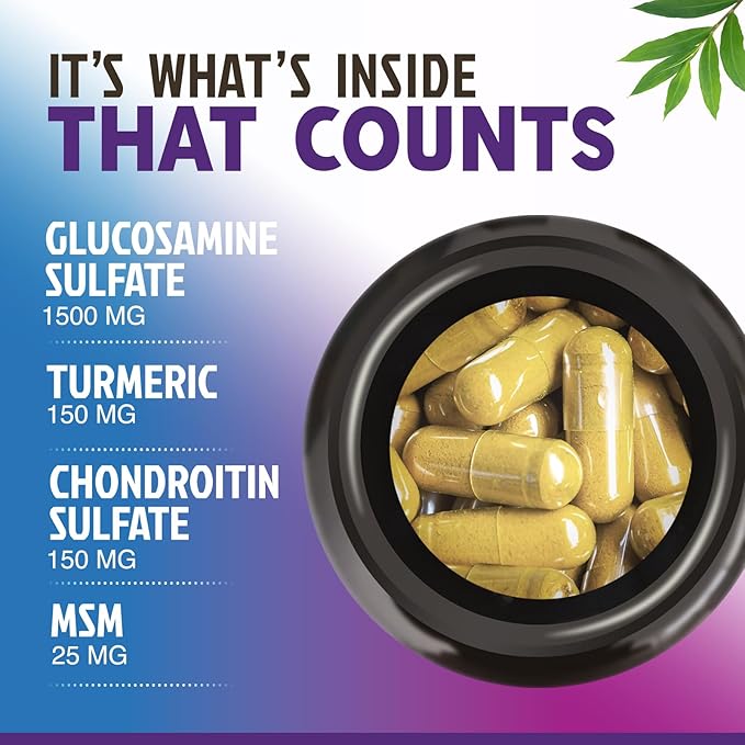 Glucosamine Chondroitin MSM Complex - 3X Strength Joint Support Supplement with Glucosamine Sulfate Turmeric Boswellia - For Cartilage Mobility &amp Flexibility - Bottled in USA 240 Capsules