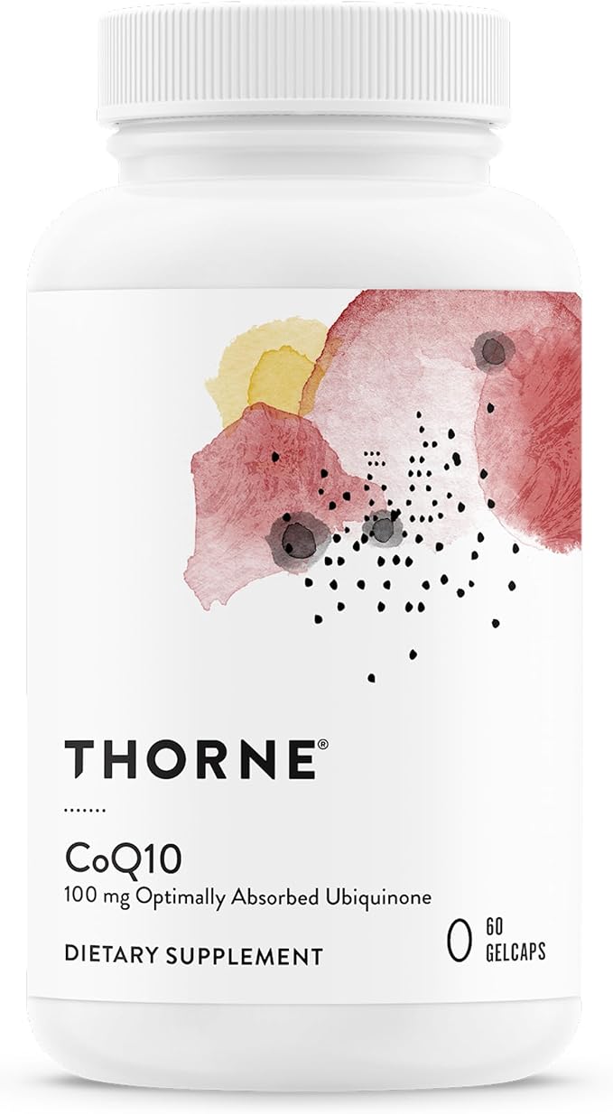 THORNE - CoQ10-100mg Optimally Absorbed Ubiquinone Supplement - Supports Heart Health Brain Function Cellular Energy Production &amp Healthy Aging* - Third-Party Certified - Gluten-Free - 60 Softge