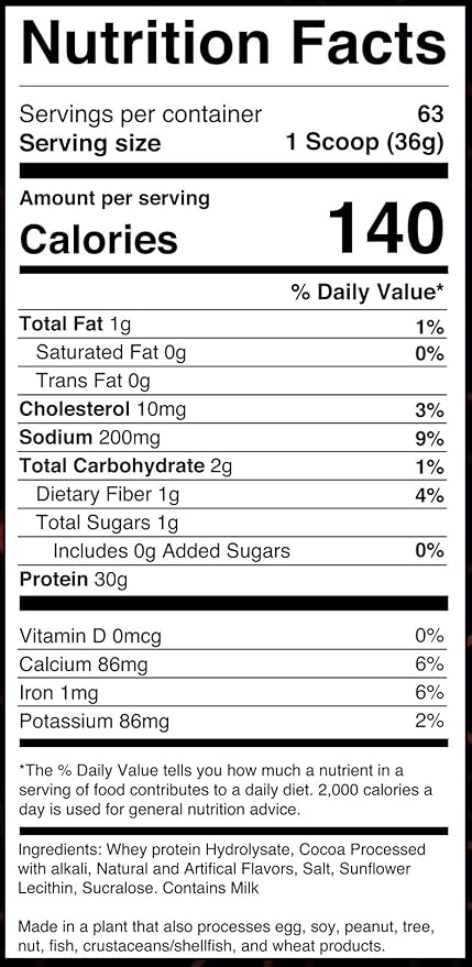 Hydrobolic FX Pure Hydrolyzed Whey Protein Isolate Powder - Lean Muscle &amp Speedy Recovery 26g of Protein 5g of Glutamine &amp 6g of BCAA (Chocolate 5 LB)