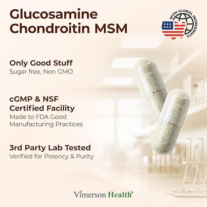 Glucosamine Chondroitin MSM Supplement – 3-in-1 Joint Supplements for Men and Women w/Glucosamine Sulfate 1500mg Chondroitin Sulfate 1200mg &amp MSM 2000mg for Joint Health – FSA Eligible 150 Caps