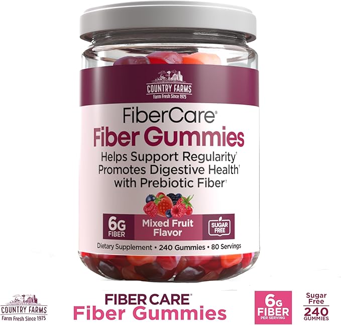 Exquisite Fiber Gummies for Digestive Health 240 Count Sugar Free