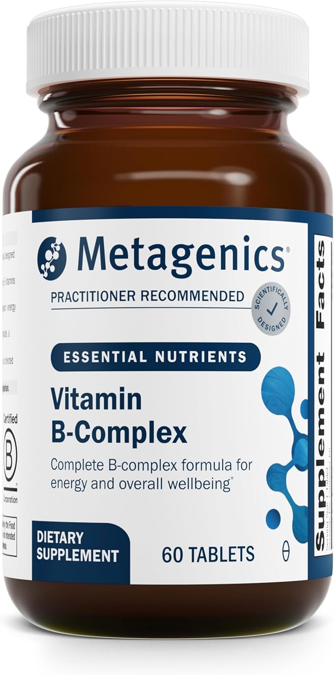 Metagenics Vitamin B-Complex + HerWellness Recharge Overnight - Energy Support &amp Healthy Stress Response - With Vitamin B6 &amp B12 - Vegetarian &amp Gluten-Free - 60 Tablets + Women's Sleep Sup