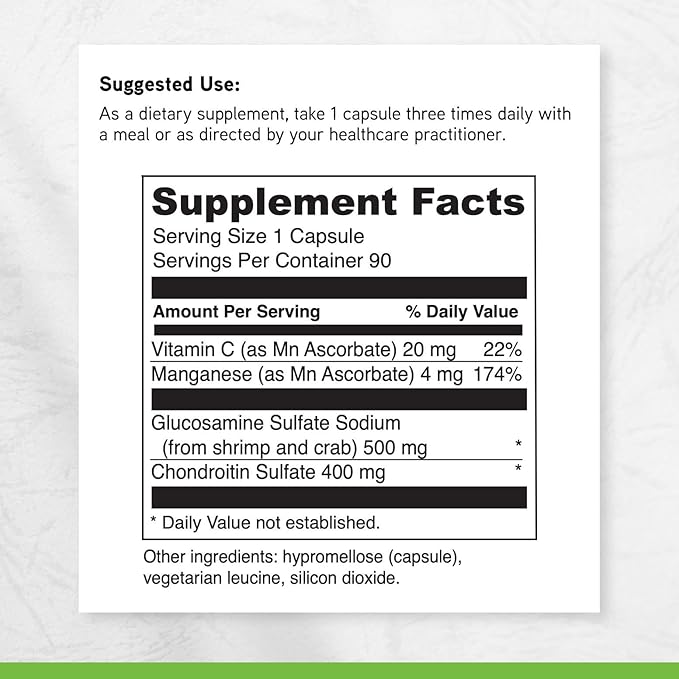DAVINCI Labs Natural Flex - A Glucosamine and Chondroitin Sulfate Supplement to Support Connective Tissue and Joint Functions - Gluten Free - 90 Capsules