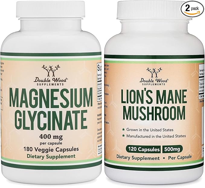 Wellness Support Duo – Magnesium Glycinate and Lion’s Mane to Support Overall Health and cognition