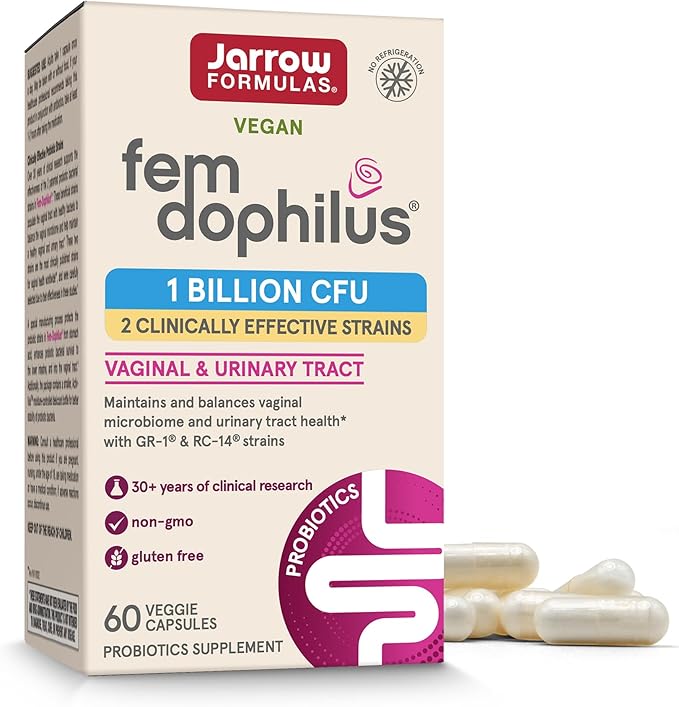 Jarrow Formulas Probiotics Bundle with Fem-Dophilus 1 Billion CFU and Jarro-Dophilus EPS 10 Billion CFU 180 Veggie Capsules