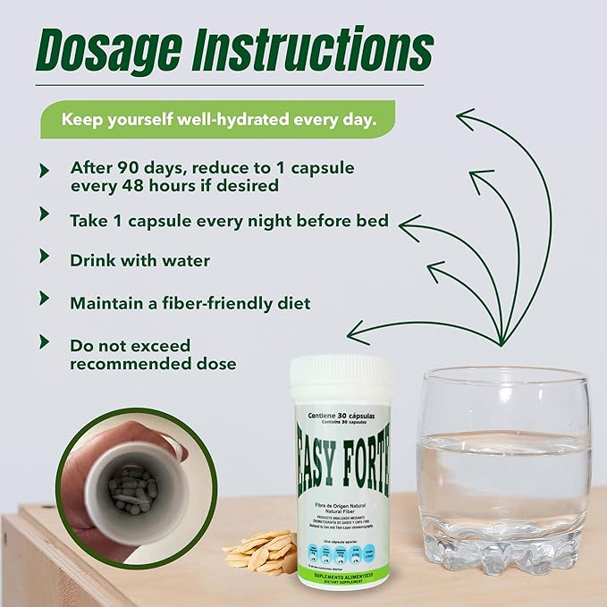 Easy Forte by Easy Figure | 3-Pack Natural Fiber Capsules | Fibra Natural en Cápsulas | 90 Count