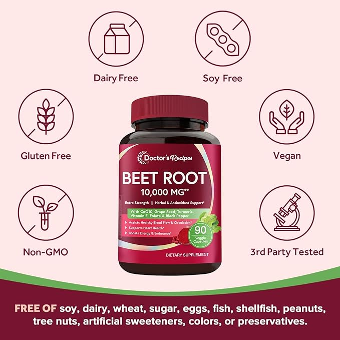 Doctor's Recipes Probiotics for Women &amp Beet Root 10000 mg Extra Strength