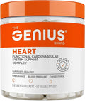 The Genius Brand Genius Heart - Adult Health Supplement for Daily Heart Function Support - Supports Blood &amp Oxygen Flow - With Grapeseed Extract &amp More - Non-GMO Gluten-Free &amp Vegan - 60