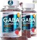 Liposomal GABA Gummies 500mg with 5-HTP L-Theanine &amp Vitamin B6 -Sugar Free GABA Supplement for Calm &amp Zzz-60 Servings Mixed Berry Flavor