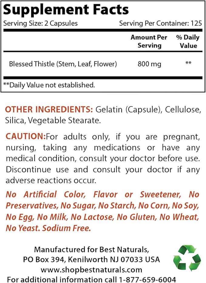 Best Naturals Blessed Thistle Breastfeeding 800mg &amp Ashwagandha Extract 500 Mg