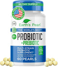 Earth's Pearl Probiotics for Women &amp Men &amp Kids - Pearl-Shaped Probiotic &amp Prebiotics with BIO-Tract® 4 Billion CFU Gut Health Support (60-Day Supply)