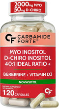 Carbamide Forte Myo Inositol &amp D Chiro Inositol Supplement | Inositol Supplements with Berberine l-Methyl Folate Vitamin D3 &amp Selenium | Ideal 40:1 Ratio - 120 Capsules