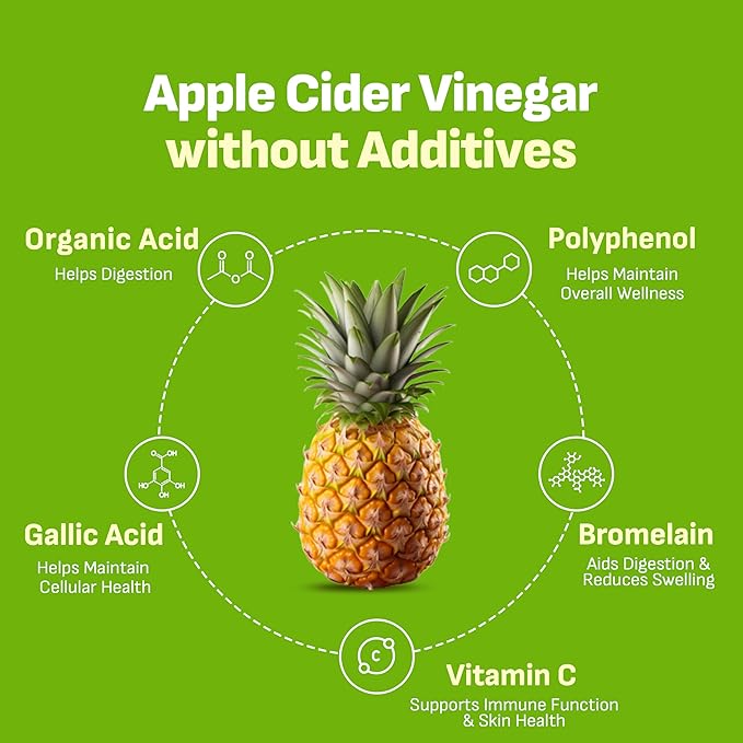[Liveling] Pineapple Cider Vinegar Drink Stick &amp 3-in-1 Shot with ACV – ShineMuscat Flavor | Supports Digestion Daily Cleanse Sugar-Free Low-Calorie Portable On-The-Go Packets (30 sticks)