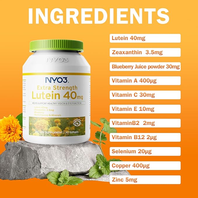 NYO3 Milk Thistle Liver Detox Supplement 400mg Lutein Zeaxanthin with Blueberry 2 Pack