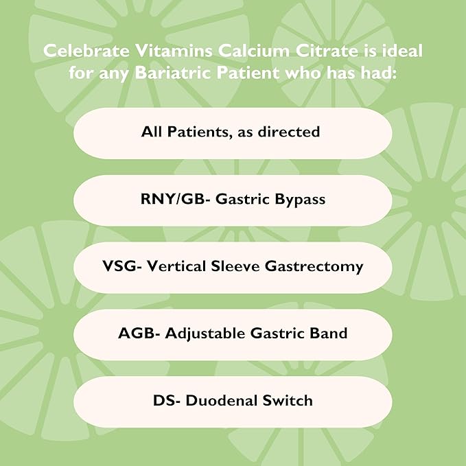 Celebrate Vitamins Bariatric 500mg Calcium Citrate Soft Chews with 500 IU Vitamin D3 – Essential for Gastric Bypass Patients &amp Bone Health - Sugar &amp Gluten Free Orange (270 Chews)