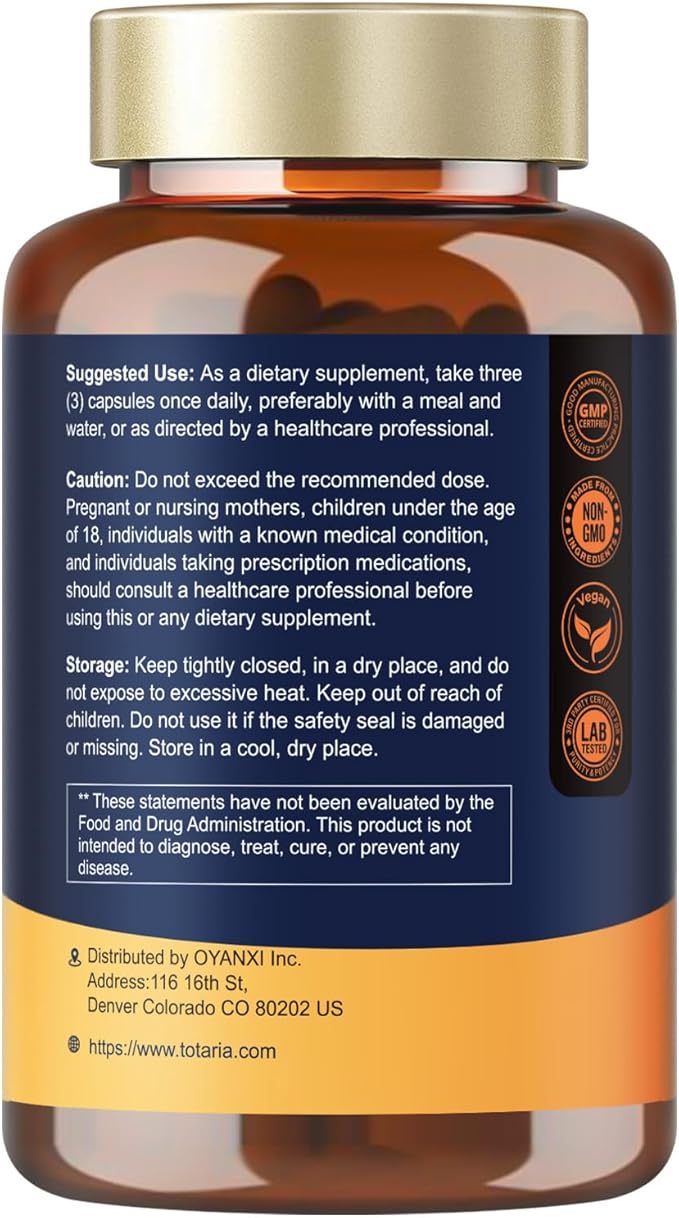 Totaria R Alpha Lipoic Acid 600mg - Stabilized ALA Supplement for Neuropathy Support Capsules Nerve Health Nervous System and Antioxidant Non-GMO Gluten Free Vegan Safe 120 Counts