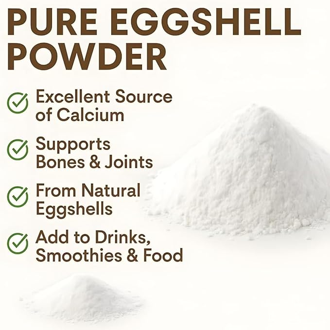 Eggshell Calcium Powder Supplement Dogs &amp Cats (16 oz) – Ideal for Supporting Bone Health Easing Labor and Whelping and Strengthening Teeth and Joints Great for Plant Health