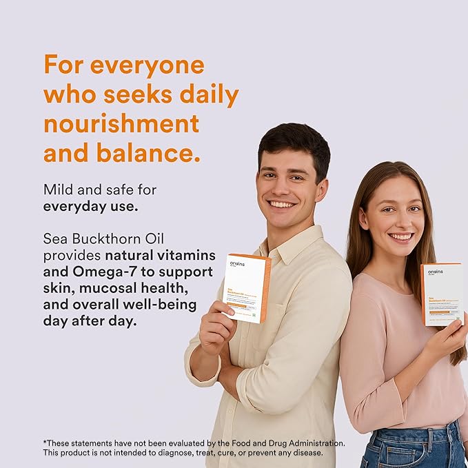 Sea Buckthorn Oil 500 mg | Veg Softgels | Omega 3 6 7 9 from Fruit &amp Seed Extract | Plant-Based | Non-GMO | GMP Certified | 28 softgels