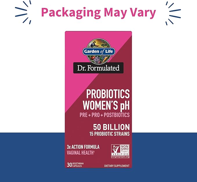 Garden of Life Dr Formulated Once Daily 3-in-1 Complete Prebiotics Postbiotics &amp Probiotics for Women PRE + PRO + POSTBIOTIC Supplement for Women’s Digestive Immune &amp Vaginal Health 30 Day